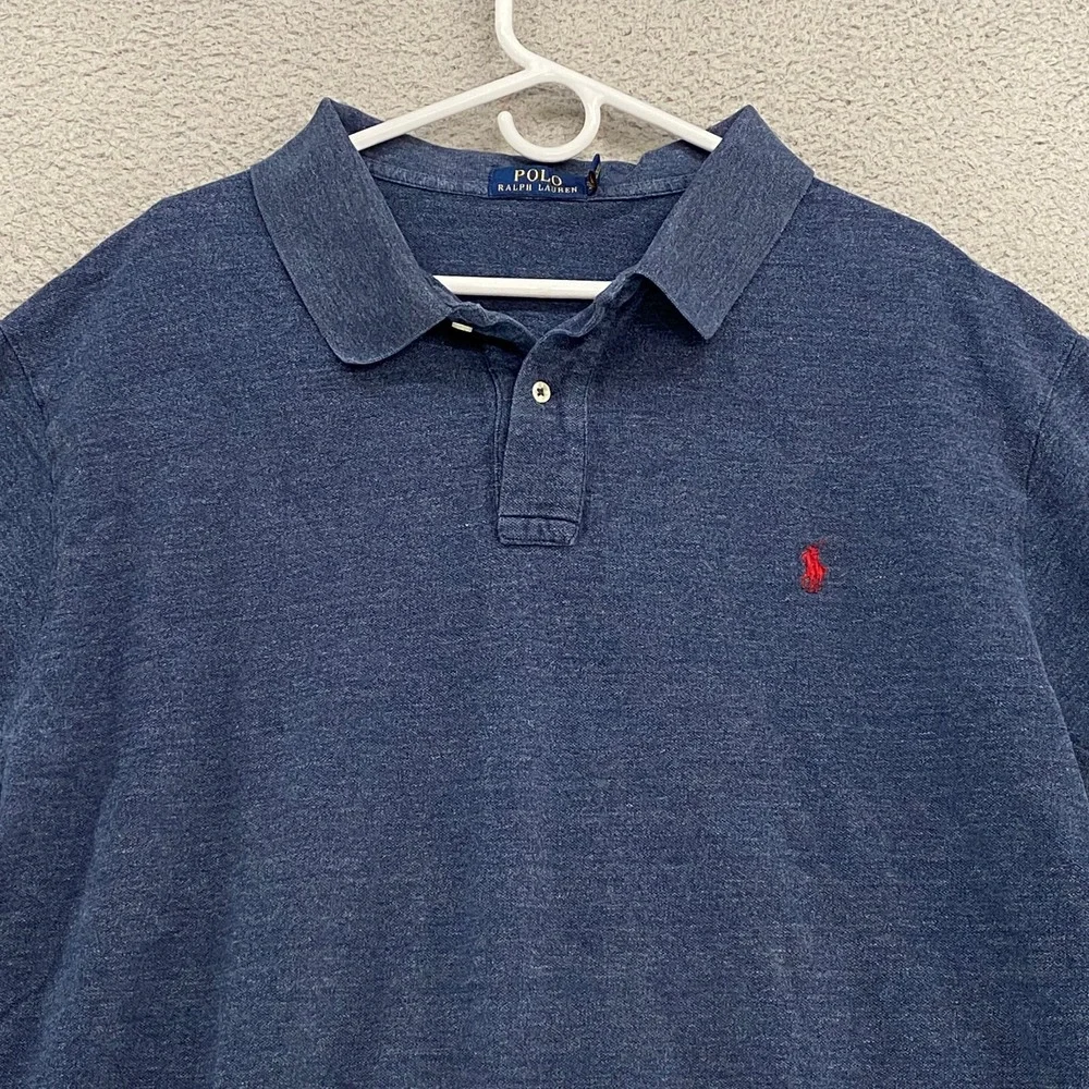 Polo Ralph Lauren Polo Shirt Mens 2XB Blue Cotton Pullover Short Sleeve 2X Big